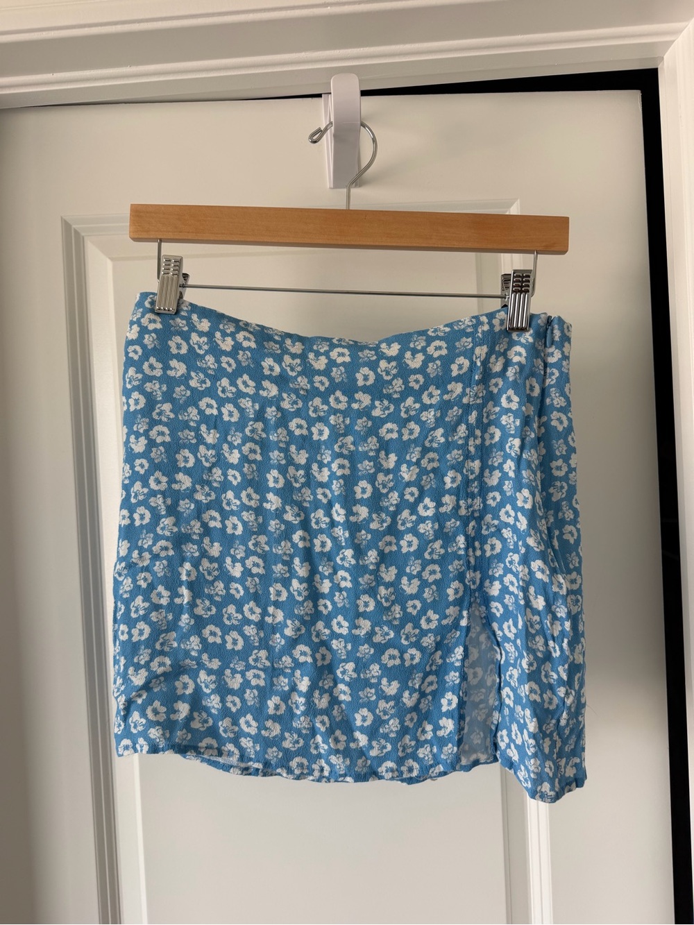 Blue Life Sky Blue Floral Mini Skirt